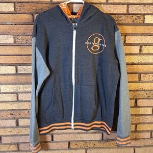 Garth Brooks World Tour Large Gray and Orange Zip-Up Hoodie
